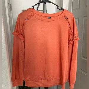 Size medium- Fall orange sweatshirt with sleeve details
